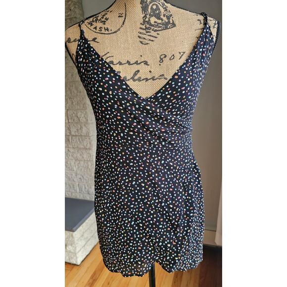 Reformation Troppo Confetti Wrap Dress Sz S Black - Picture 10 of 10